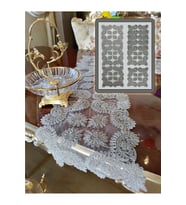 Amerikan Servis Kare Supla Ve Runner Mutfak Set 6 Kişilik Çiçek Set Masa Sunum Takımı Çeyizlik Krem (Gri)