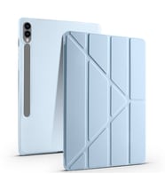 Samsung Galaxy Tab S9 Plus X810 12.4 İnç Katlanabilir Kalemlikli Standlı Akıllı Kılıf (Mavi)