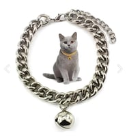 Ayarlanabilir Zincir Alüminyum Zilli Gold Lüx Kedi ve Küçük Irk Köpek Kolye Tasması (Gri)