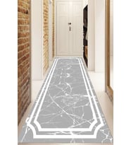 Dijital Baskılı Kaymaz Taban Yıkanabilir Modern Yolluk Ve Koridor Halısı NDU-SD-759 (Gri)