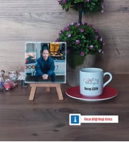 Acil Tıp Teknisyeni ATT Fotoğraflı Dekoratif Taş, Ahşap Altlıklı Türk Kahvesi Fincanı HediyeAcil Tıp Teknisyenleri Günü Hediyesi (Model 3)
