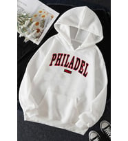 Unisex Philadelphia Baskılı Sweatshirt (A.Beyaz)