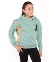 Toontoy Kız Çocuk İçi Pamuklu Baskılı Sweatshirt (Yeşil)