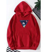 Unisex Space Baskılı Sweatshirt (A.Kırmızı)