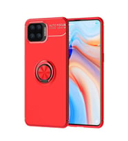 Oppo Reno 4 Lite Kılıf Yüzüklü Magnetli Ravel Case (Kırmızı)