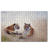 Cakapuzzle Çayırdaki Kaplan Çifti  Puzzle Yapboz MDF (Ahşap) (500 Parça)