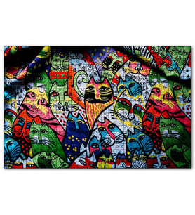 Cakapuzzle Duvar Boyama Rengarenk Kediler Çizim  Puzzle Yapboz MDF (Ahşap) (1000 Parça)