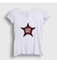 Presmono Kadın Sarı Star U2 T-Shirt 121317tt (Beyaz)