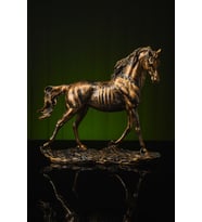 Narçiçeği Takı ve Hediyelik Eşya Özel Tasarım Koşan Yılkı At Gold Altın / Bronz Heykel Biblo (Bronz)