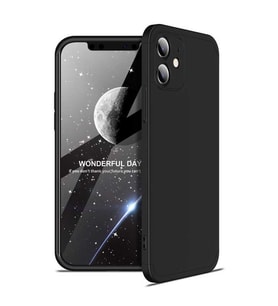 Apple iPhone 12 Mini Kılıf Zore Ays Full Koruma Kılıf (Siyah)