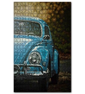 Cakapuzzle Mavi Volkswagen Tosbağa Flu Arkaplan Puzzle Yapboz MDF (Ahşap) (255 Parça)