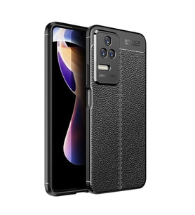 Xiaomi Poco F4 Kılıf Zore Niss Deri Desenli Silikon Kılıf (Siyah)