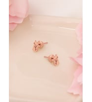 925 AYAR GÜMÜŞ MİNİMAL KEDİLİ KÜPE (Rose)