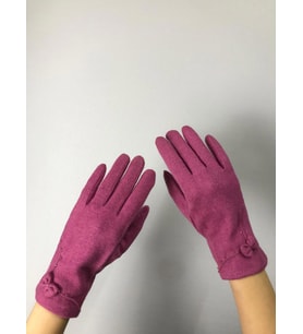 KAŞMİR FİYONKLU KADIN ELDİVEN DOKUNMATİK PARMAK (Pembe)