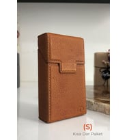 Deri Sigara Tabaka (S) Kısa Dar Paket - Sigara Kutusu  (2x5.1x8.8cm) (Kahverengi)