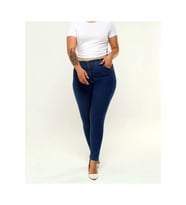 2039 Kadın Likralı Slim Fit Büyük Beden Jeans Kot Denim Pantolon (Koyu Mavi)