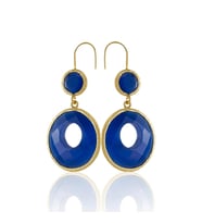 Kadir Jewellery 22 Ayar Altın Kaplama Kadın Taşlı Küpe -El İşçiliği Ve Hipoalerjenik Küpe (Parlement)
