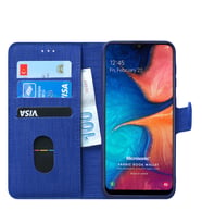Microsonic Samsung Galaxy A30 Kılıf Fabric Book Wallet (Lacivert)