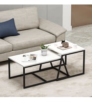 Minimal İkili Orta Sehpa – Modern Tasarım, Çok Amaçlı Kullanım (Beyaz)