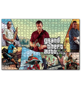 Cakapuzzle GTA 5 Michael Franklin ve Trevor Kompozisyon  Puzzle Yapboz MDF (Ahşap) (255 Parça)