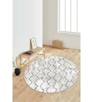 Dijital Baskılı Kaymaz Taban Yıkanabilir Yuvarlak Salon Halısı Koridor Halısı Paspas NDY-HT-380 (Çok Renkli)