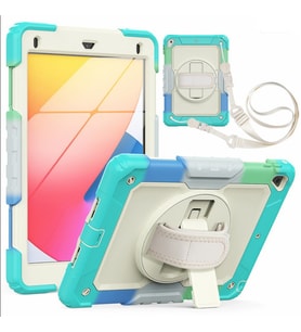 Apple iPad 6. Nesil 9.7" Kılıf Renkli Strap Zırh Case 2018 A1893 A1954 (Turkuaz)