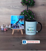 Laborant Fotoğraflı Dekoratif Taş, Kupa Bardak Beyaz Hediye (Model 11)