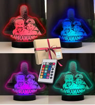 Babalara Özel Kahramanım Modelli Resimli 3d Led Gece Lambası (Karışık)