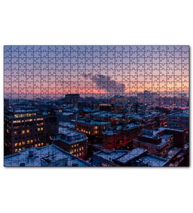 Cakapuzzle Karla Kaplı Şehir ve Gri Gökyüzü  Puzzle Yapboz MDF (Ahşap) (255 Parça)
