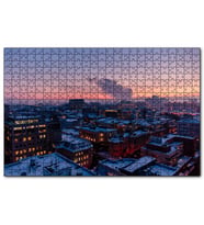 Cakapuzzle Karla Kaplı Şehir ve Gri Gökyüzü  Puzzle Yapboz MDF (Ahşap) (255 Parça)