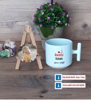 Anestezi Uzmanı Kupa Bardak Beyaz ve Fotoğraflı Ahşap Anahtarlık Hediye Anestezi Uzmanına Tıp Bayramı Hediyesi (Model 12)