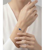Usho Jewelry 925 Ayar Gümüş Mekik Bileklik (Lacivert)