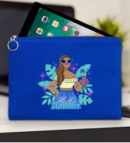 BK Gİft Yaz Temalı-3 Tablet Çantası 30x21cm(12 Renk Seçeneği), Ipad Çantası, Baskılı Tablet Kılıfı (Mavi)