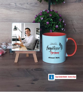 İngilizce Öğretmeni Fotoğraflı Dekoratif Taş, Kupa Bardak Beyaz Hediye (Model 13)