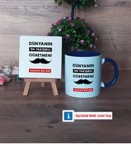 Erkek Öğretmene Hediye Dekoratif Taş, Kupa Bardak Kırmızı Hediye (Model 2)