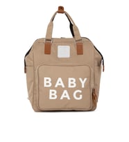 BAGMORİ Baby Bag Baskılı Cepli Anne Bebek Bakım Sırt Çantası (Vizon)
