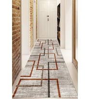 Dijital Baskılı Kaymaz Taban Yıkanabilir Modern Yolluk Ve Koridor Halısı NDU-HT-674 (Krem)