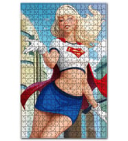 Cakapuzzle Super-Woman İllüstrasyon Puzzle Yapboz MDF (Ahşap) (255 Parça)