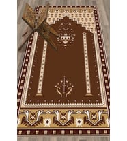 EVDEYA Dijital Baskılı Yıkanabilir Klasik Motifli Namazlık Seccade 70x130, SECCADE-31-BORDO, (Kahverengi)
