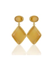 Kadir Jewellery 22 Ayar Altın Kaplama Kadın Sallantılı Küpe -El İşçiliği Ve Hipoalerjenik Küpe (Sarı)