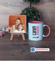 Anneye Hediye Fotoğraflı Dekoratif Taş, Kupa Bardak Beyaz Hediye (Model 6)
