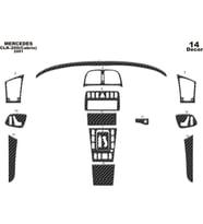 Meriç® Mercedes CLK Cabrio Ön Torpido Kaplama Maun 14 Parça 1999-2003 (Karbon)