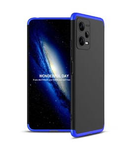 Xiaomi Redmi Note 12 5G Kılıf Zore Ays Full Koruma Kılıf (Siyah-Mavi)