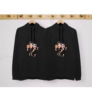 BK Gift Kişiye Özel Sevgililer Karikatürlü İkili Siyah Sweatshirt Seti, Sevgililer Hediye, Çift Hediyesi, Yıl Dönümü Hediyesi, Kişiye Özel Sweatshirt (Model 14)