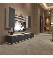 Decoraktiv Eko 5D Mdf Std Tv Ünitesi Tv Sehpası - Beyaz - Pera (Beyaz - Antrasit)