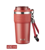 TKK 630 ML Özel Seri Çelik Mug Kahve Bardağı Pipetli/Rahat İçim 6 Saat Sıcak/12 Saat Soğuk Termos -2023 630ML (Kırmızı)