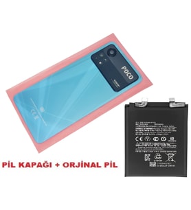 Xiaomi POCO X4 PRO Arka Kapak Batarya Kapağı + PİL (CAM) (Siyah)