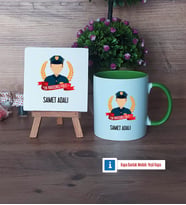 Erkek Polis Dekoratif Taş, Kupa Bardak Kırmızı Hediye (Model 13)
