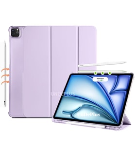Apple iPad Pro 11 3./4. Nesil M2 Kılıf Flip Cover Kalem Bölmeli PC Case 2020-202 (Lila)