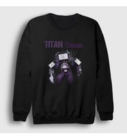 Presmono Unisex Beyaz Titan Tvman Skibidi Toilet Sweatshirt 482821tt (Siyah)